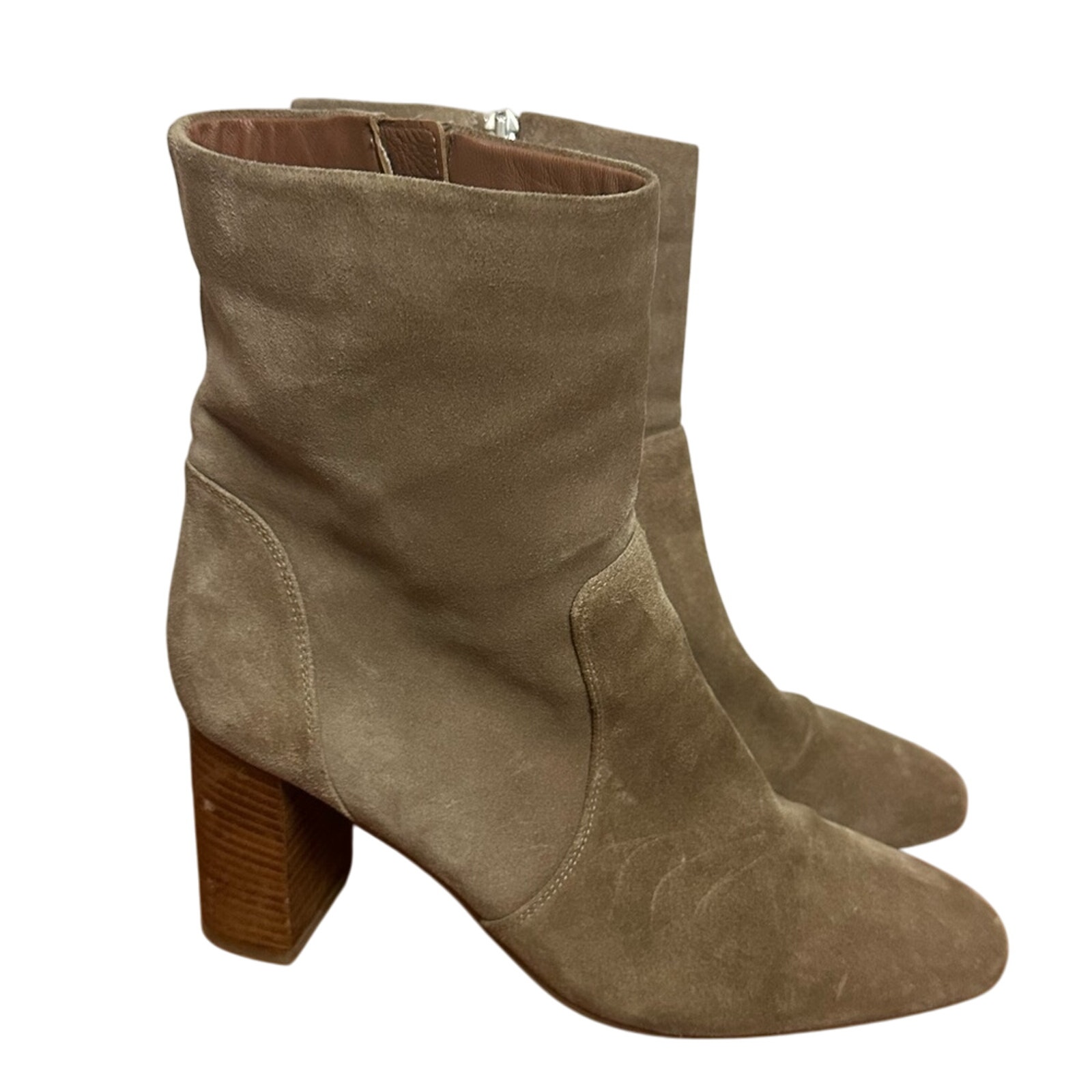 Aquatalia Beige Suede Heeled Boots